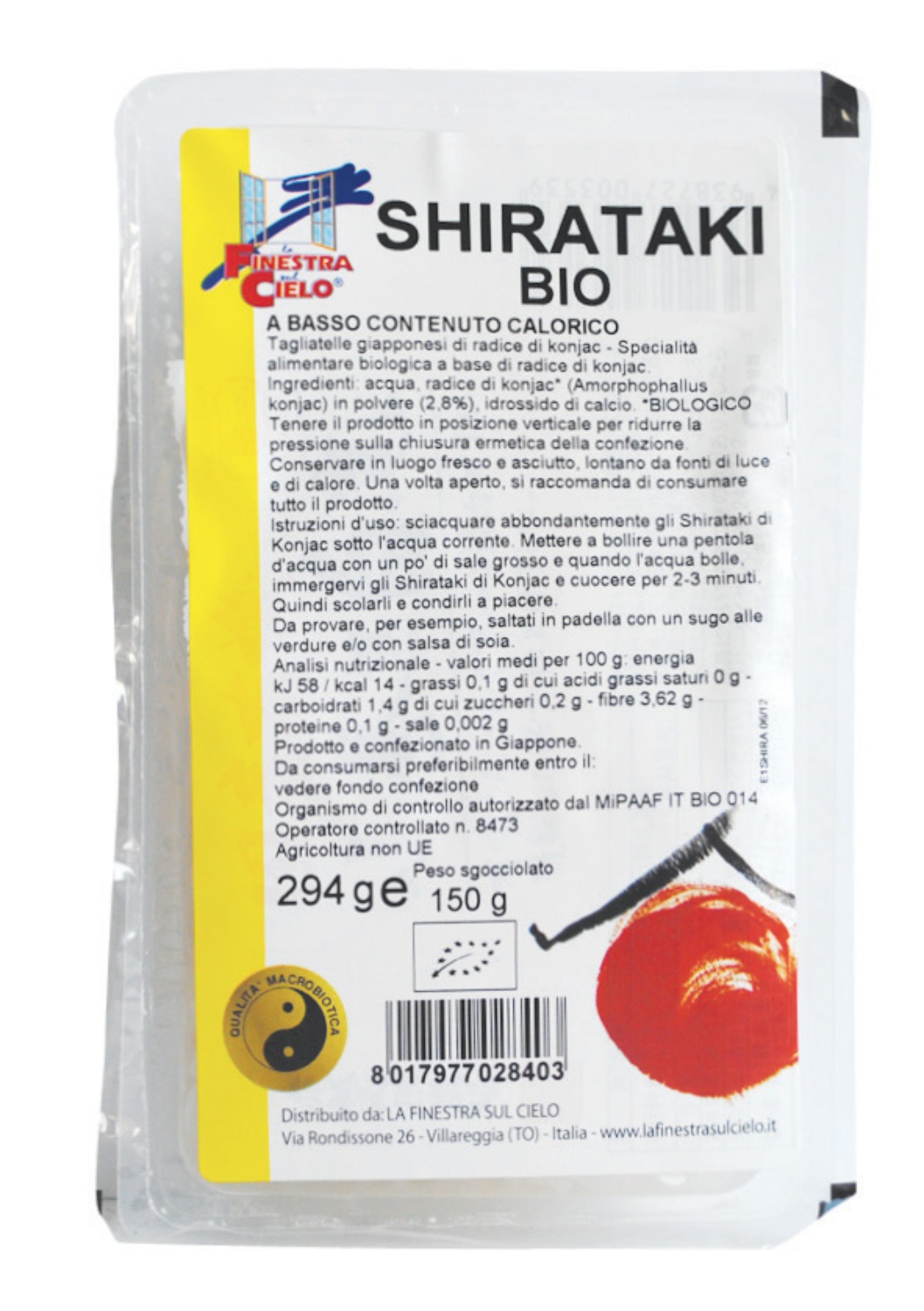Shirataki Spaghete bio din faina de konjac 294g