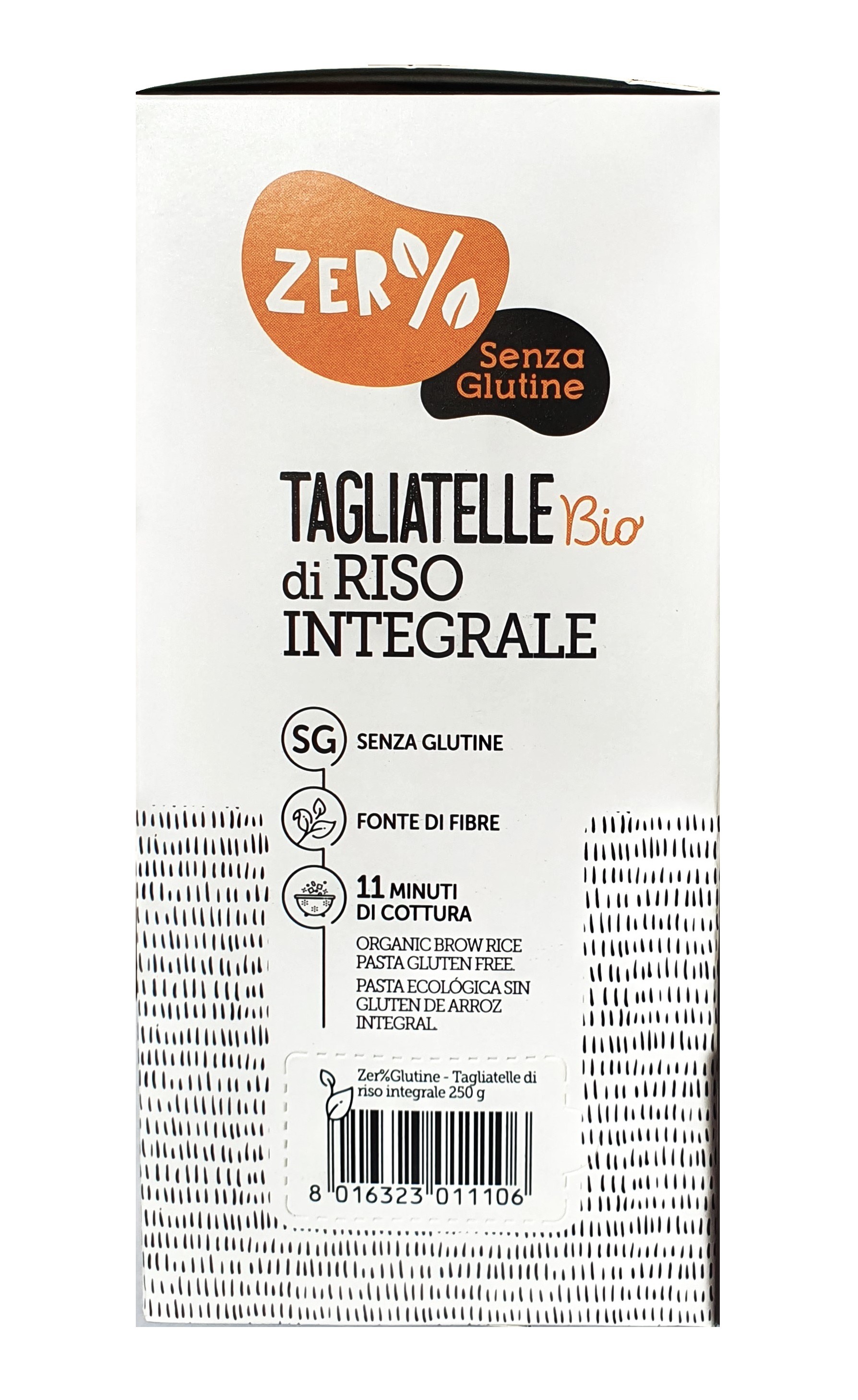 Paste bio Tagliatelle din orez integral, fara gluten, Fior di Loto