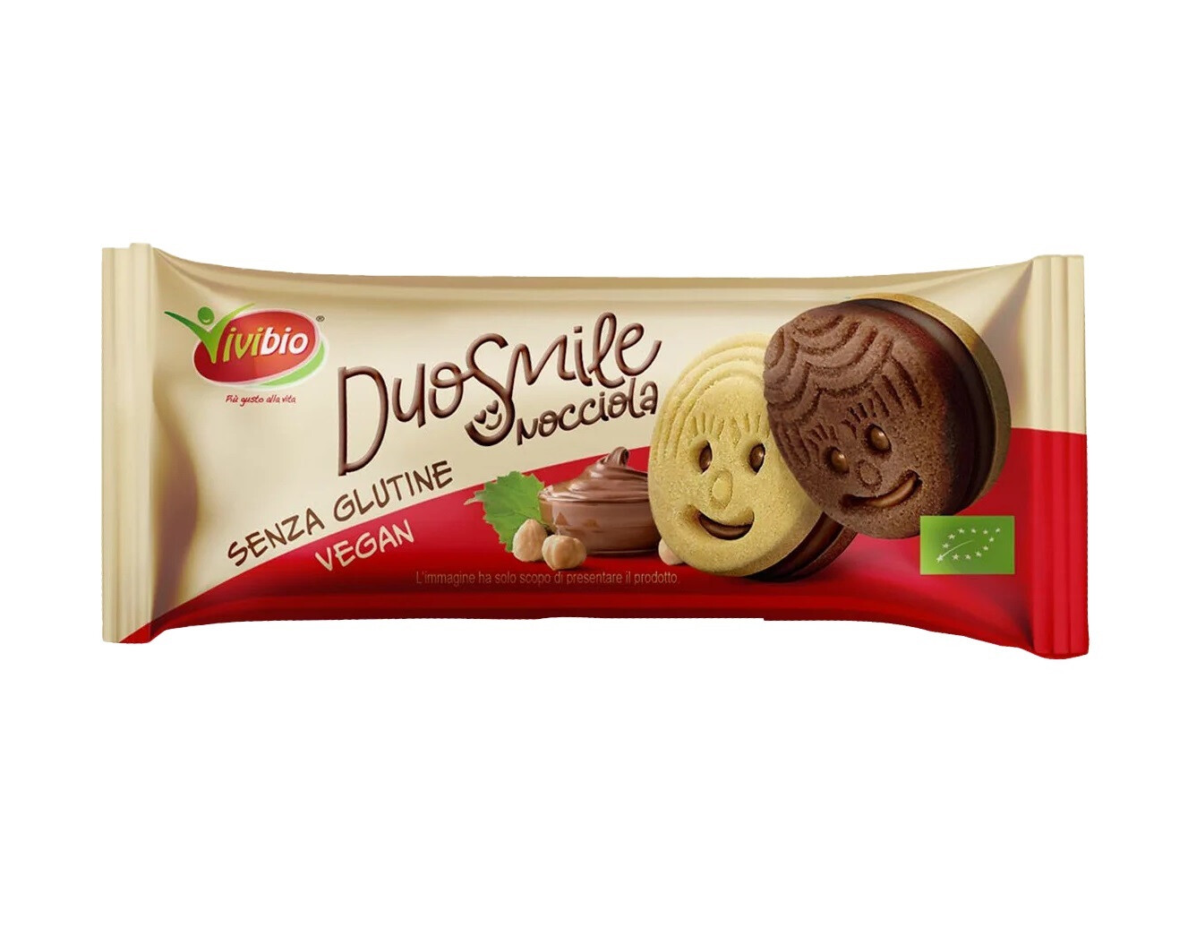 Biscuiti bio DuoSmile cu umplutura de alune, fara gluten, vegan
