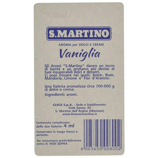 Esenta de vanilie fără gluten 2 fiole, 2 x 2ml. S.Martino 