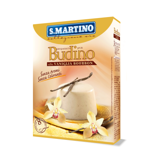 Preparat pentru Budinca de vanilie Bourbon fără gluten, fara arome, fara coloranti (8 portii), S.Martino, 70g 