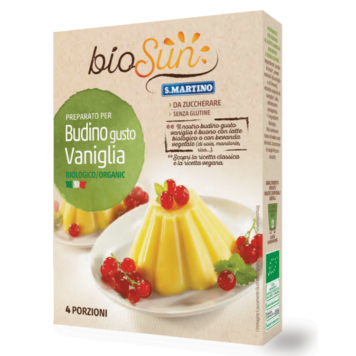 Pudră pentru budincă de vanilie bio fără gluten, vegan 35g bioSUN