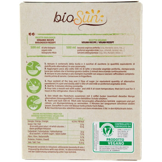 Pudră pentru budincă de ciocolată bio fără gluten, vegan 50g bioSUN