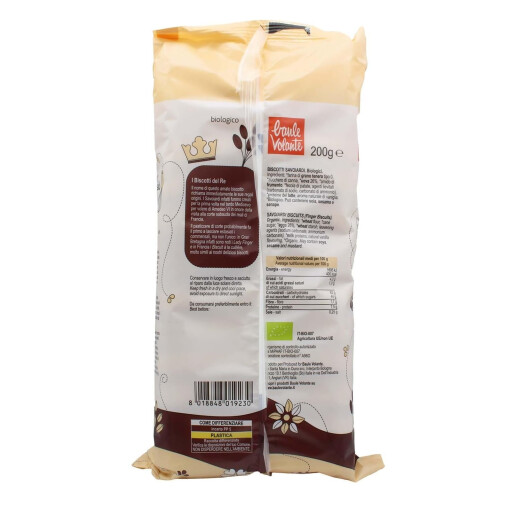 Piscoturi bio Savoiardi pentru Tiramisu, Baule Volante, 200g