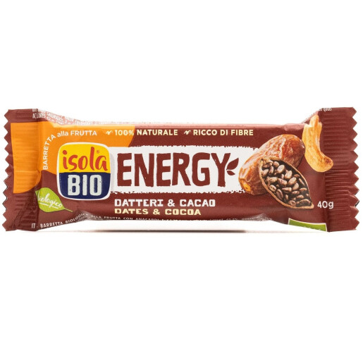 Baton Bio Energy cu cacao si curmale, Isola Bio 40g