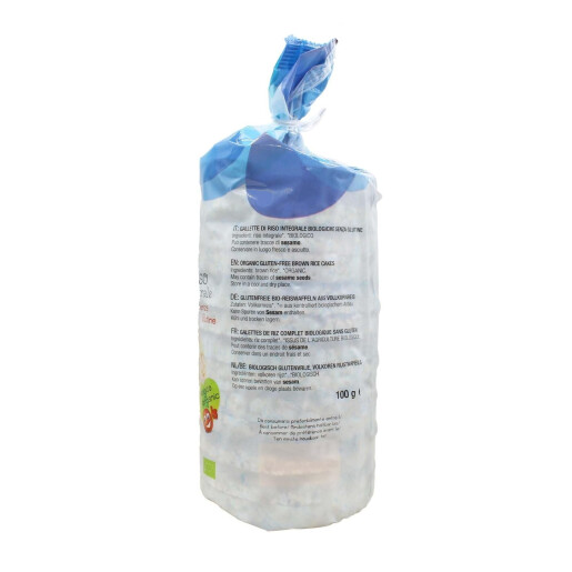 Rondele bio din orez integral expandat, fara gluten, fara sare, Vivibio 100g