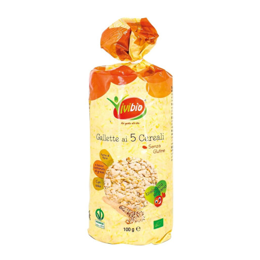 Rondele bio cu 5 cereale, fara gluten, vegan, Vivibio 100g 