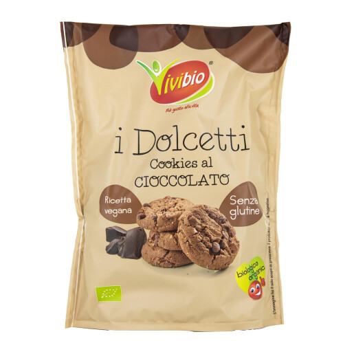 Biscuiti bio cu Ciocolata, Fara Gluten, vegan, Vivibio 100 g 