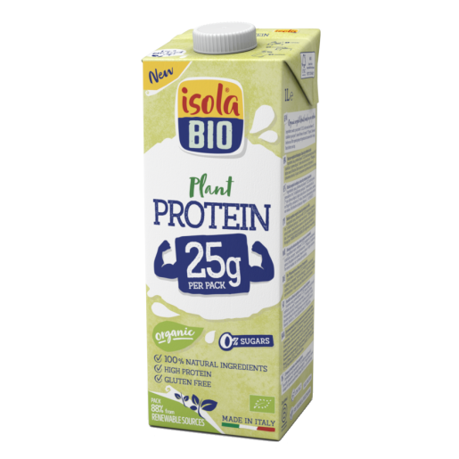 Băutura vegetala Bio cu proteine de mazăre. 0% zaharuri, fara gluten, Isola Bio 1L