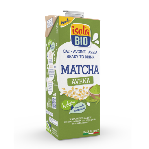 Băutură bio din Ovăz cu Matcha, fara zahar, Isola Bio,1l