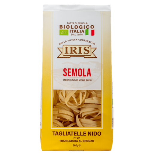 Paste bio Tagliatelle din grau dur, Iris 500g.