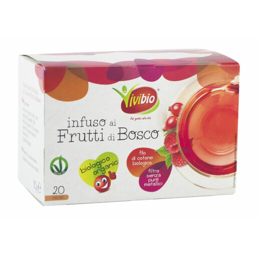 Ceai Bio de fructe de padure, vegan, 20 plicuri, Vivibio, 30g