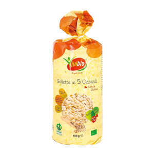 Rondele bio cu 5 cereale, fara gluten, vegan, Vivibio 100g 