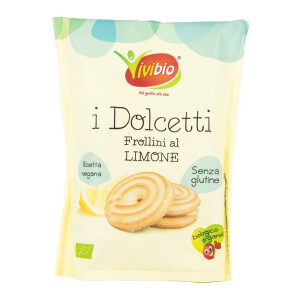 Biscuiți Frollini cu Lămâie Bio, Fără Gluten, Vegan, ViviBio 100g