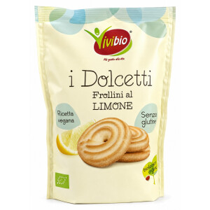 Biscuiți Frollini cu Lămâie Bio, Fără Gluten, Vegan, Vivibio 100g