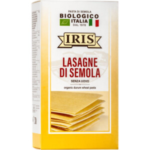 Paste Bio Lasagna din grau dur, fara oua, Iris Bio, 250g