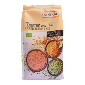 Linte rosie decorticata bio, fara gluten, Fior di Loto 400g