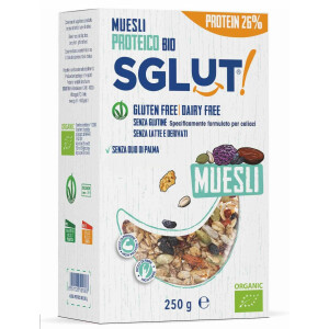 Musli bio proteic fara gluten (vegan, fara lapte, fara ulei de palmier) SGLUT 250g