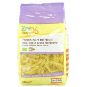 Paste bio Fusilli 3 cereale (porumb, orez, hrisca) fara gluten, Fior di Loto 500g